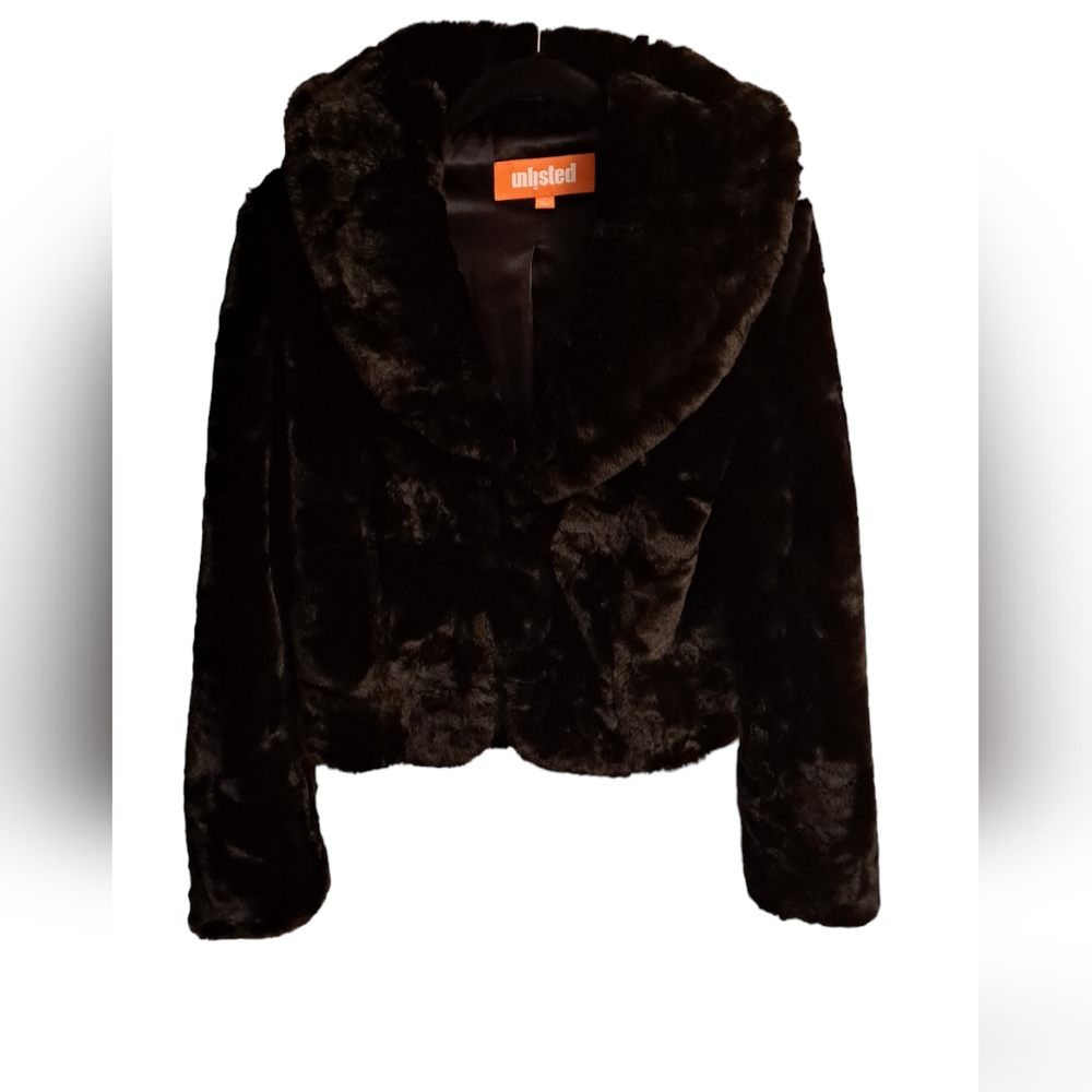 Unlisted faux fur black jacket size small